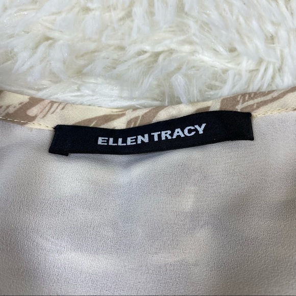 Ellen Tracy Fit and Flare Abstract Print Brown Tan Midi Skirt Size Medium 6 - Picture 2 of 8